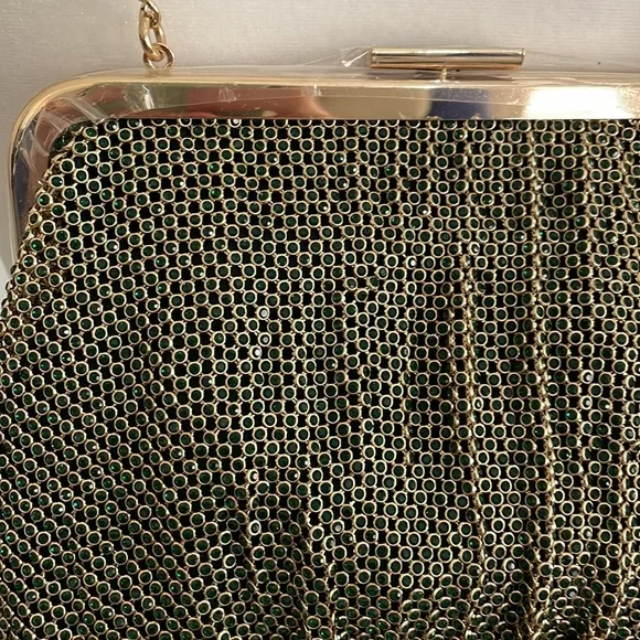 Zara gold & green shimmery chainmail bag - Picture 7 of 12